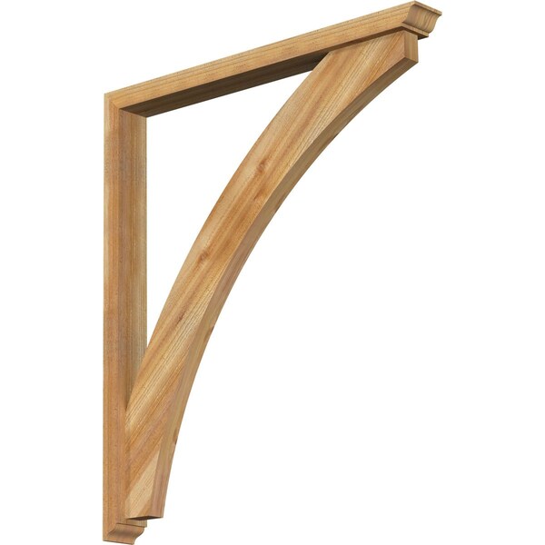Ekena Millwork Thorton Traditional Rough Sawn Bracket w/ Offset Brace, Western Red Cedar, 4"W x 38"D x 44"H BKT0402X38X44THR01RWR - main